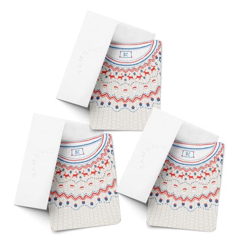 Winter/Holiday Greeting Card Pack Sets (3 ct) Santa Sweater