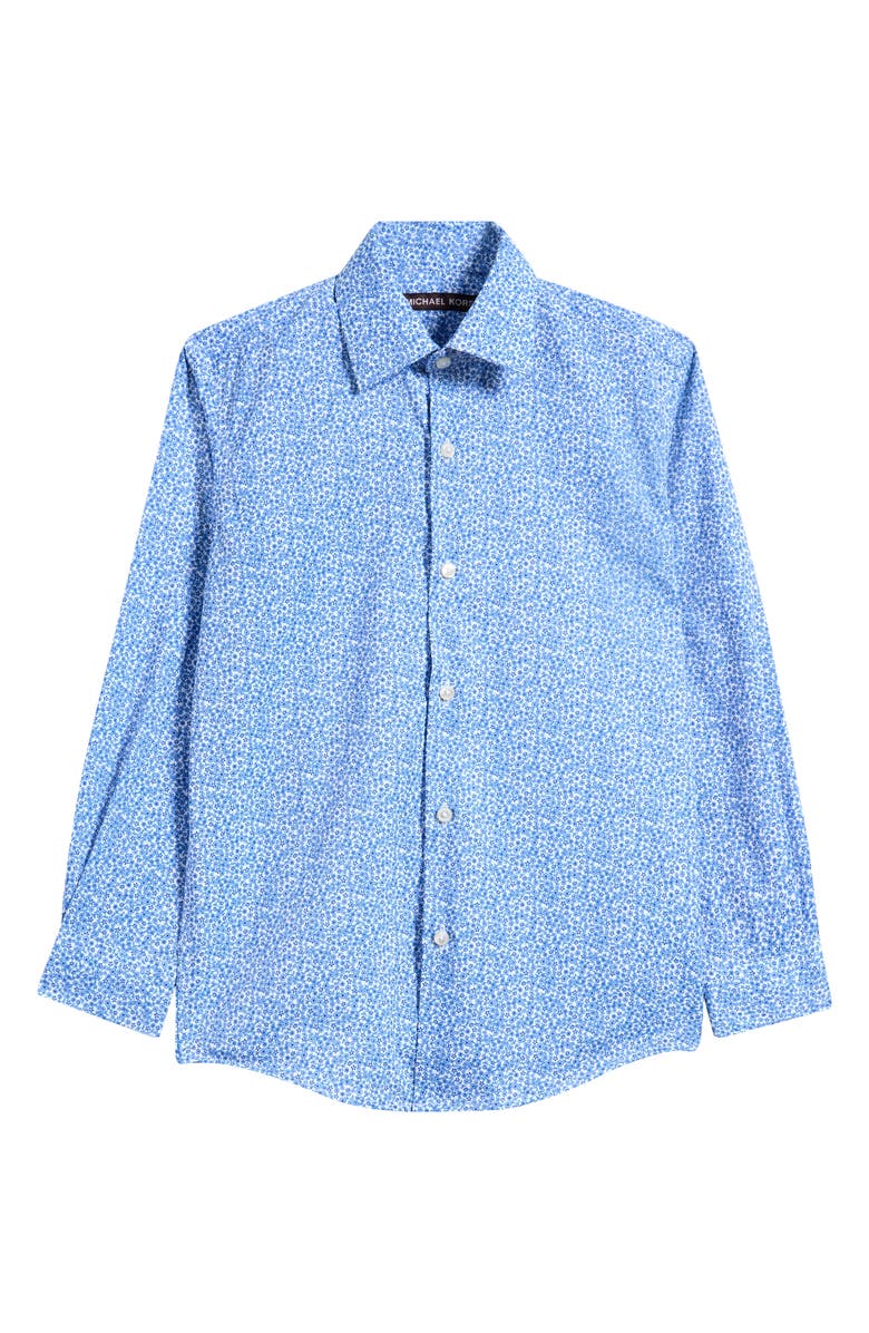 Michael Kors Kids' Floral Stretch Dress Shirt, Main, color, 