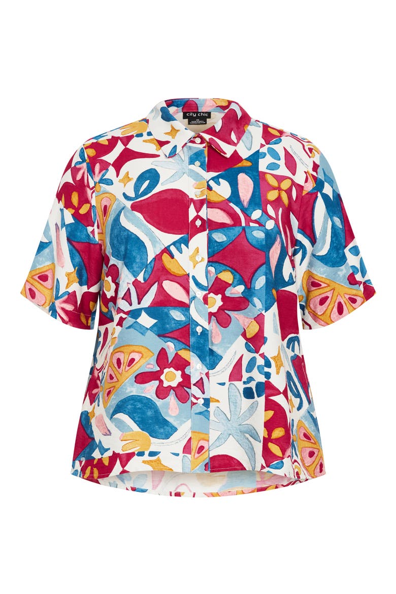 Mosaic Short Sleeve Shirt, Alternate, color, MOSAIC
