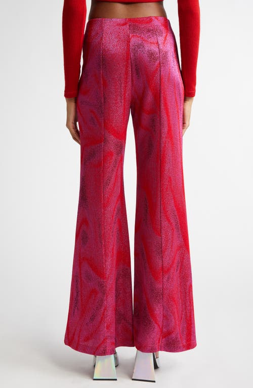 Maccapani The Easy Metallic Flare Pants In Red