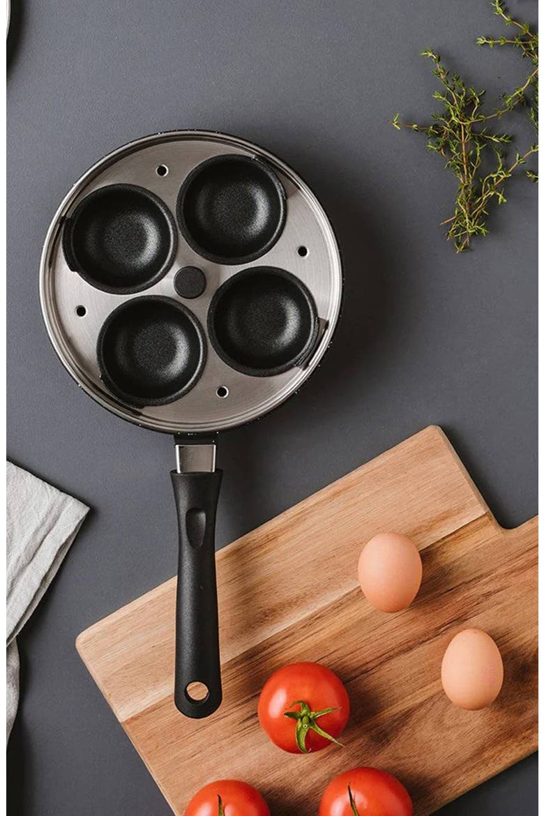 STONE™ 1.3 Qt 4-Egg Poacher with Lid, Alternate, color, BLACK