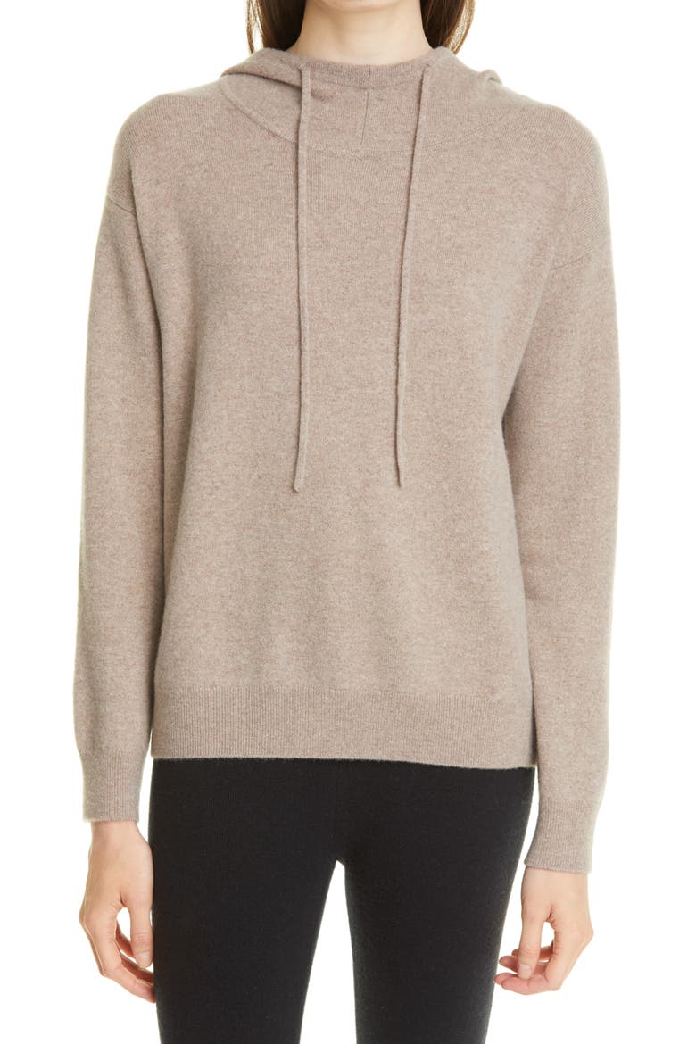Cashmere Blend Hoodie, Main, color, TAN COBBLESTONE HEATHER