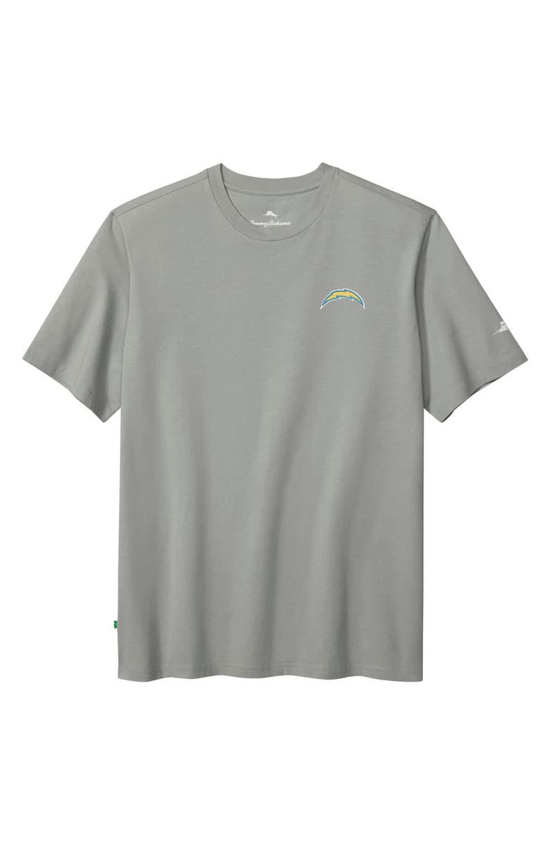 Tommy Bahama Men's Tommy Bahama  Gray Los Angeles Chargers Huddle & Hang Tens T-Shirt, Alternate, color, 
