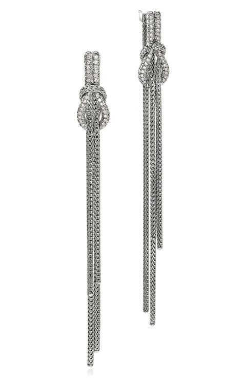 Love Knot Diamond Drop Earrings
