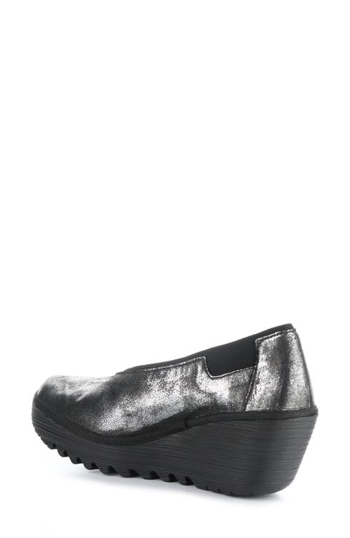 Fly London Yoza Wedge Ballet Shoe In Black