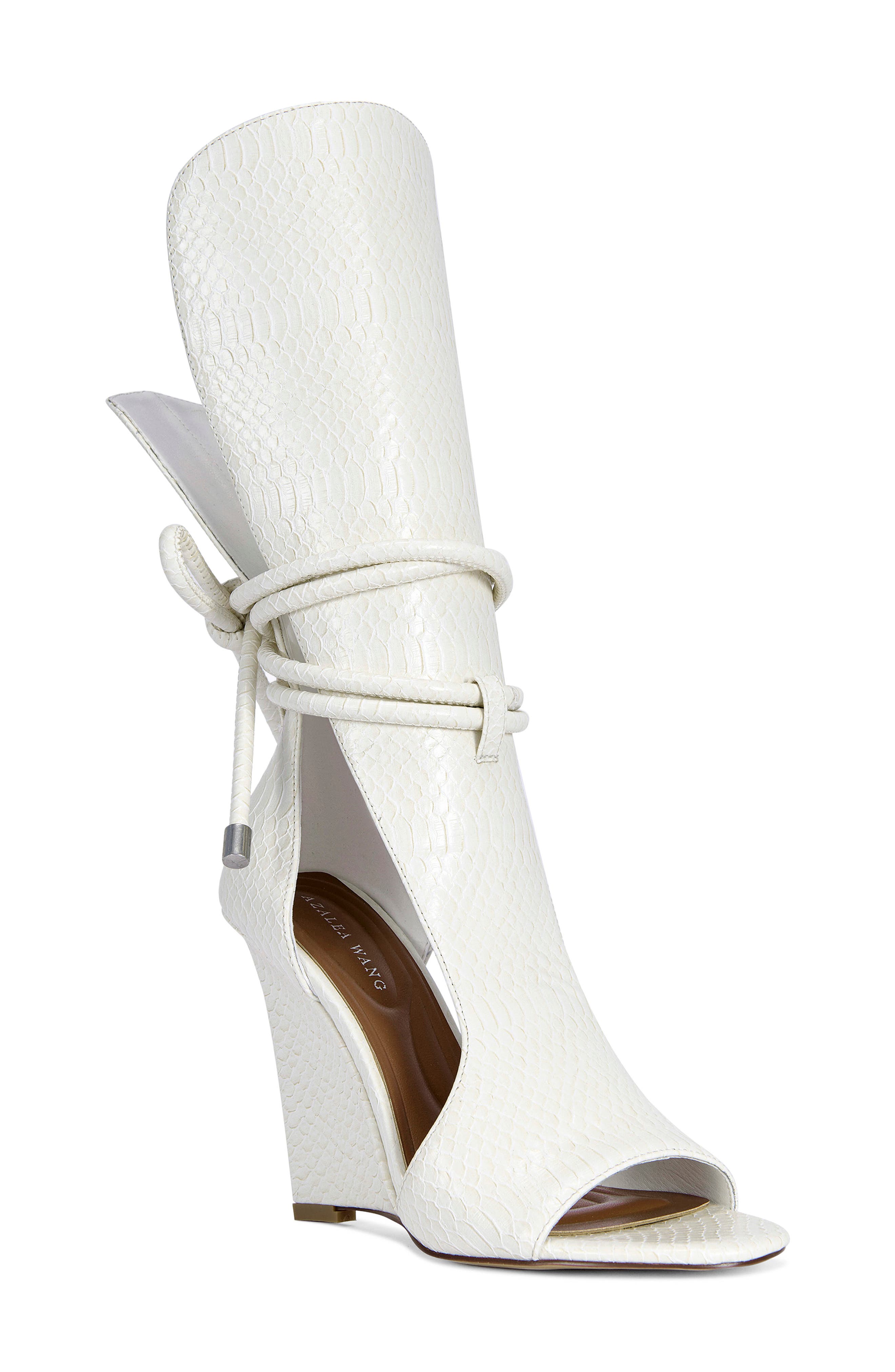AZALEA WANG Douma Wedge Sandal, Main, color, White