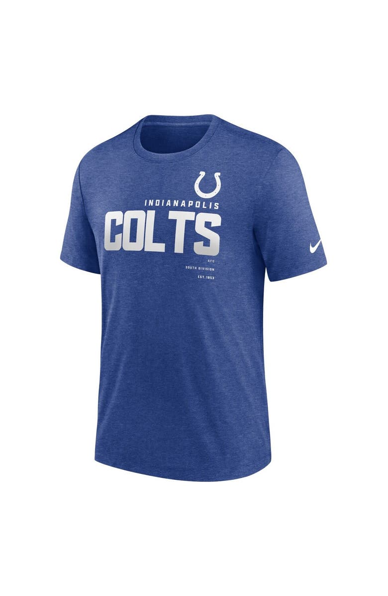 Nike Men's Nike Heather Royal Indianapolis Colts Team Tri-Blend T-Shirt, Alternate, color, Heather Royal