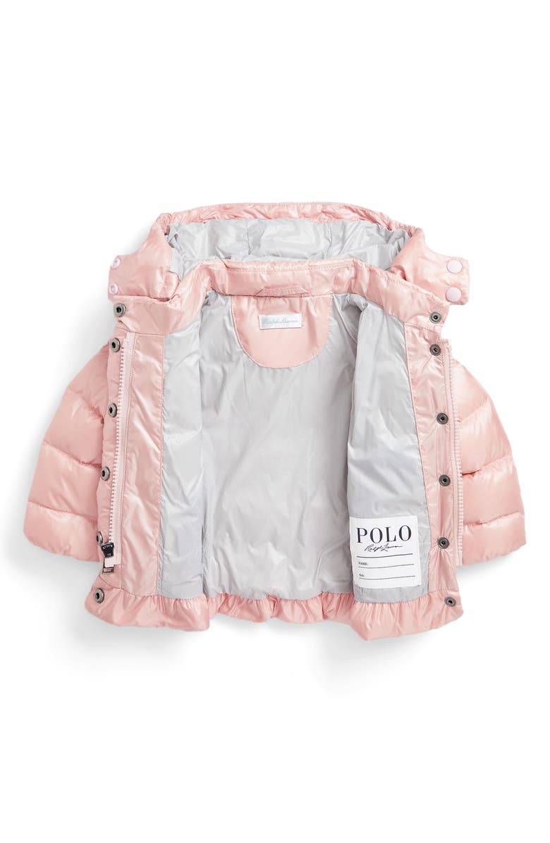 Ralph Lauren 650 Fill Power Down Jacket with Removable Hood, Alternate, color, Pink