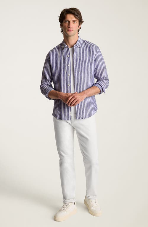 Bonobos Slim Fit Stripe Slub Linen Button-down Shirt In Durham Stripe C32
