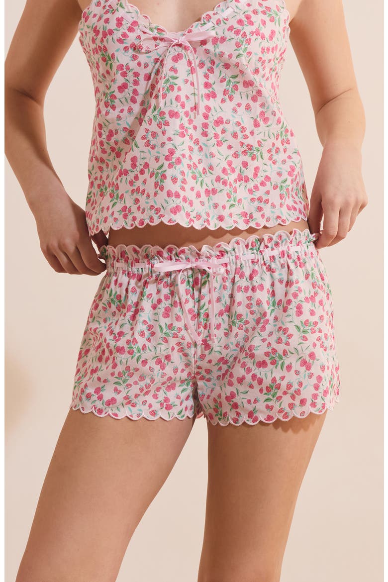 Feuilline Pajama Shorts, Alternate, color, IMP FOND ROSE