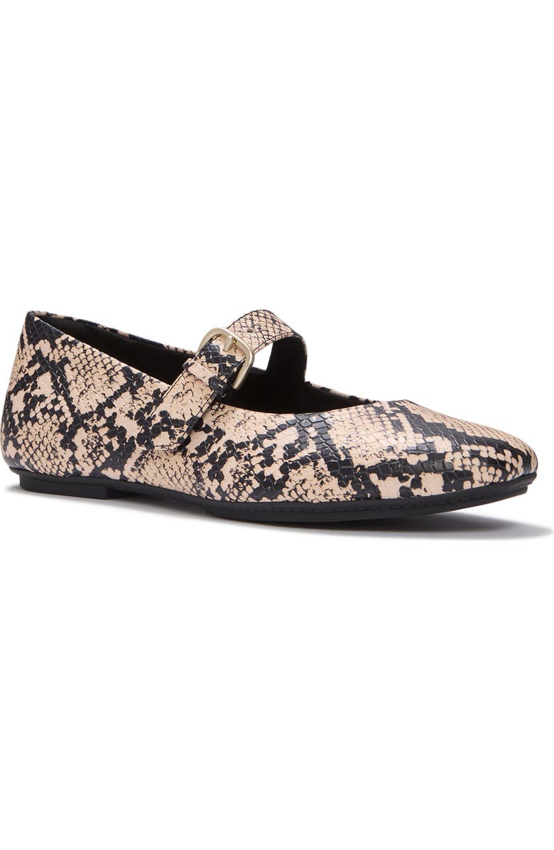 FitFlop Delicato Snake Mary Janes, Main, color, Hazy Taupe/Black