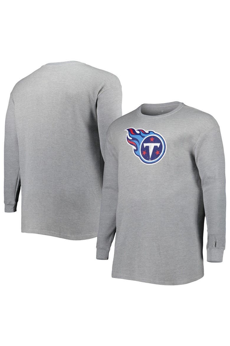 Men's Heather Gray Tennessee Titans Big & Tall Waffle-Knit Thermal Long Sleeve T-Shirt, Main, color, Heather Gray