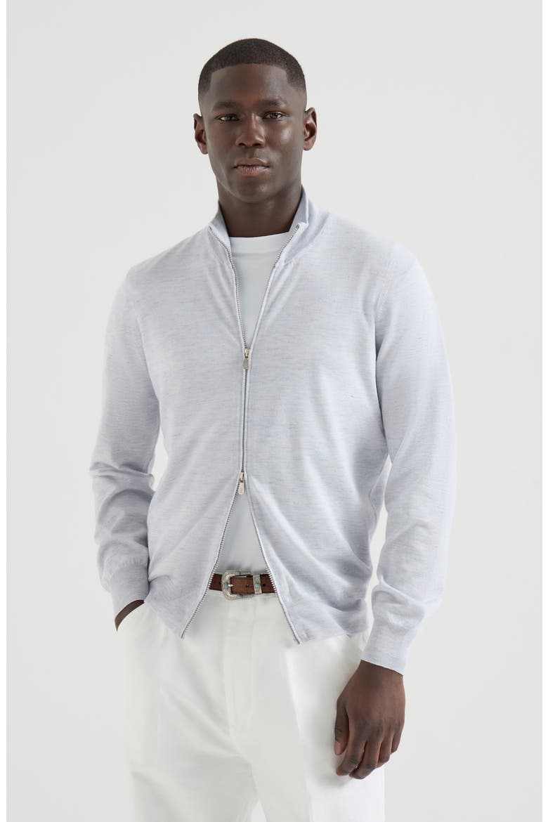 Cashmere and silk cardigan, Main, color, Pale Blue