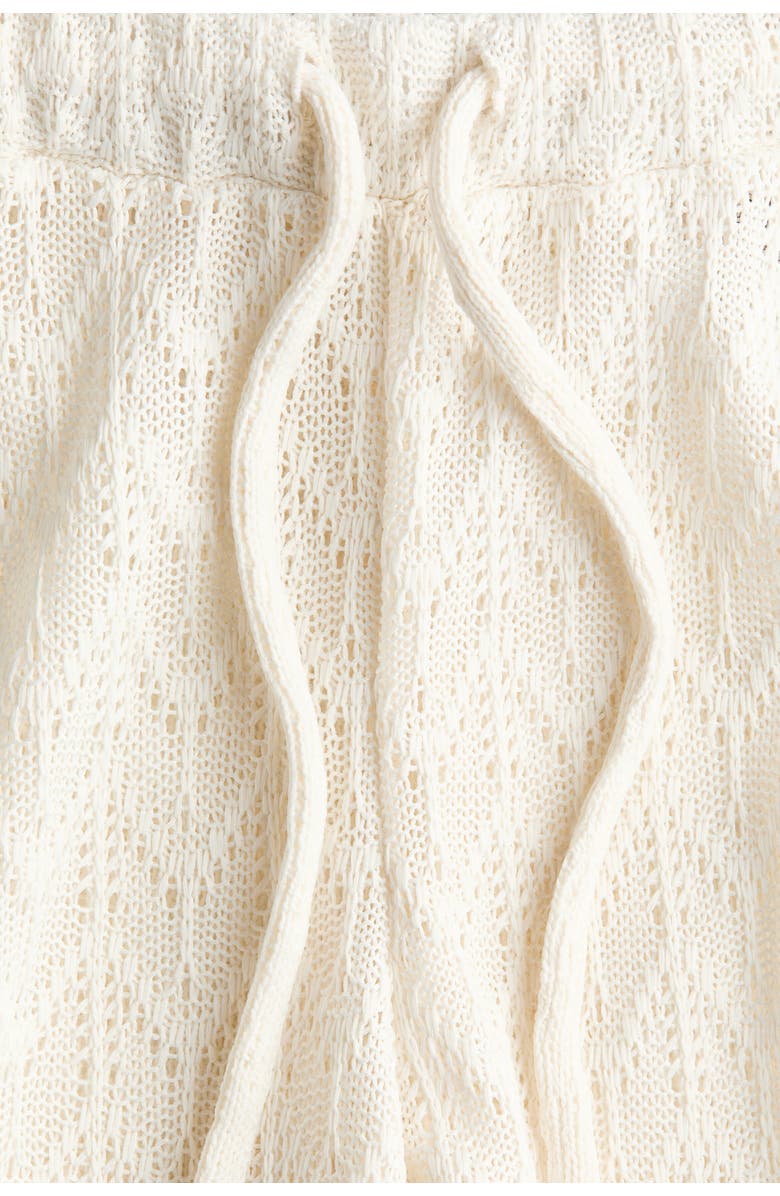 H&M Mama Pointelle-knit Drawstring Trousers, Alternate, color, Cream