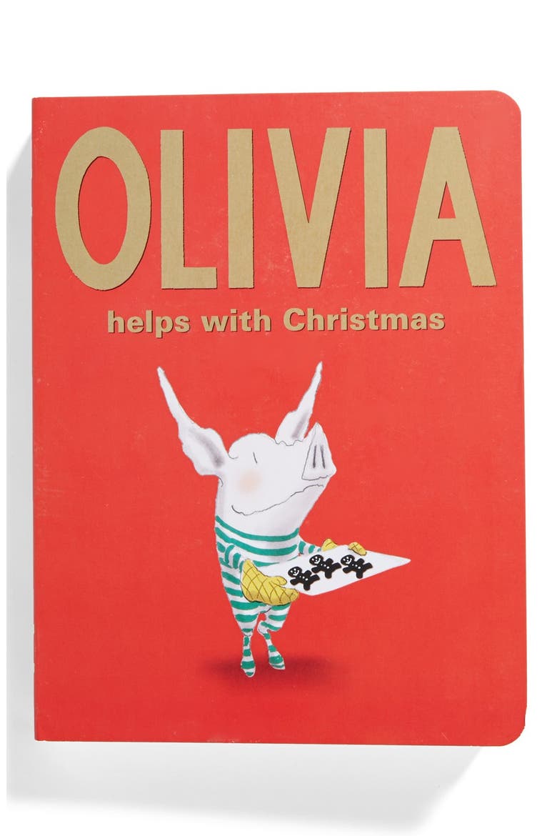 'Olivia Helps with Christmas' Book, Main, color, RED