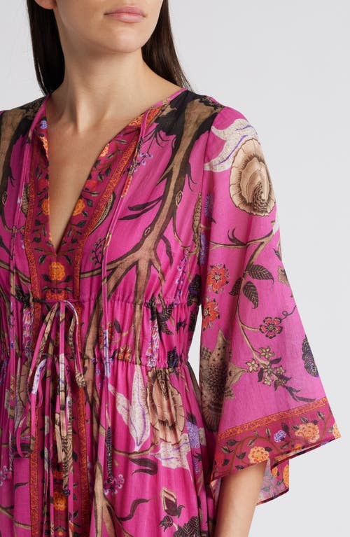 Kobi Halperin Reese Floral-print Cotton Midi Dress In Pink Multi