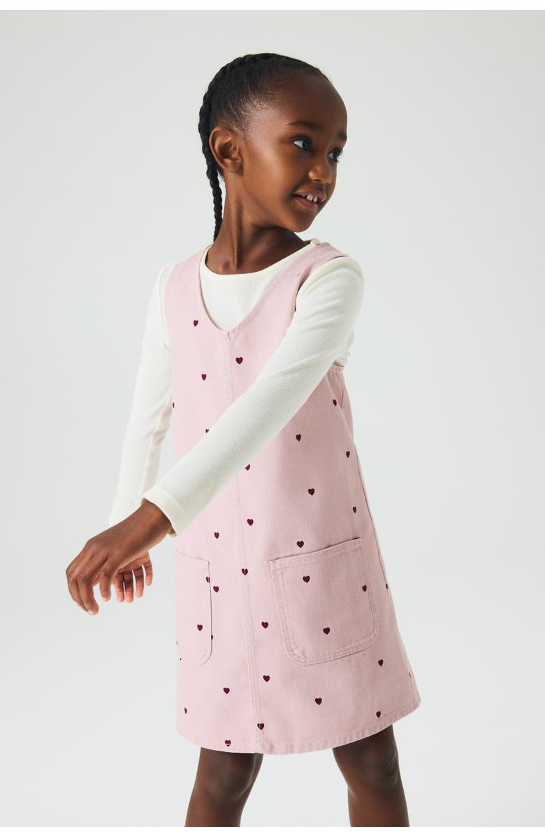 H&M 2-piece Dress And Top Set, Alternate, color, Pink/Hearts