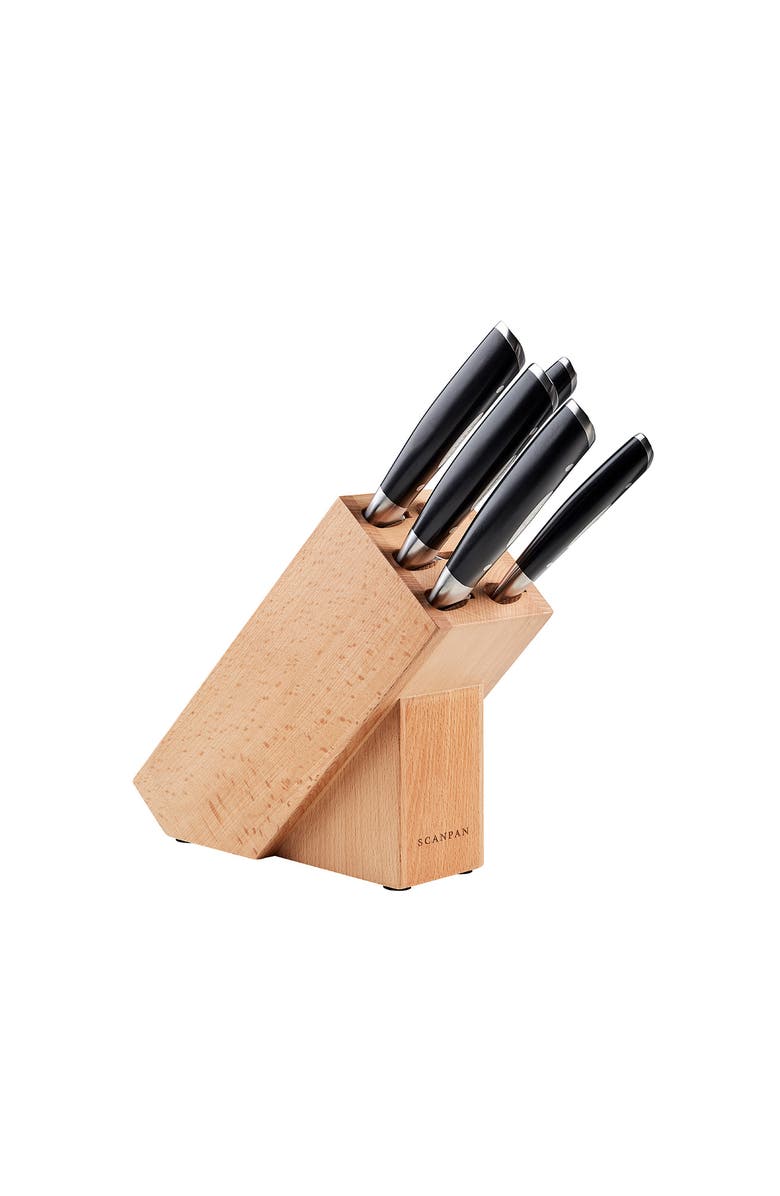 Scanpan Classic 6-Piece Knife Block Set, Main, color, Black