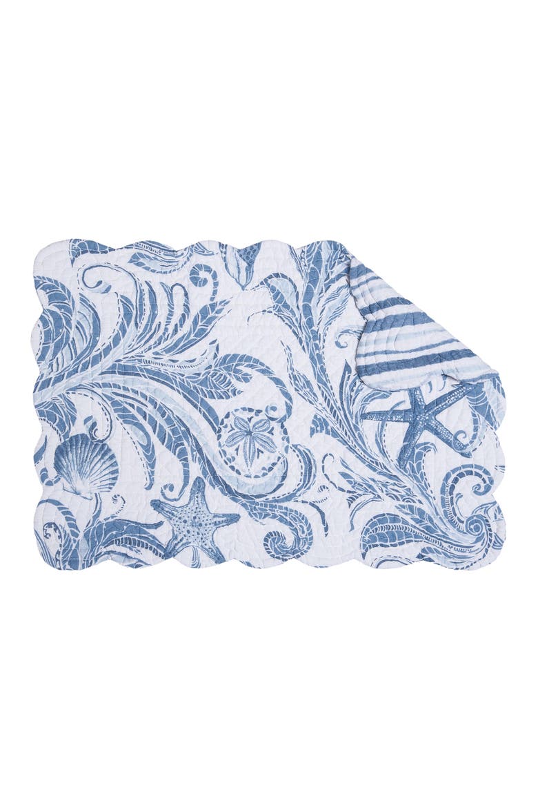 Tidal Waves Placemat Collection Set of 6, Alternate, color, Blue