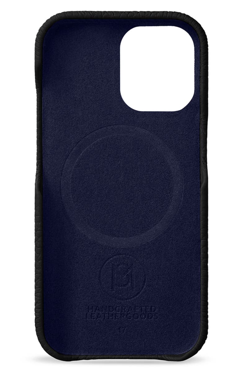 MAISON de SABRÉ Leather Phone Case, Alternate, color, Black Caviar