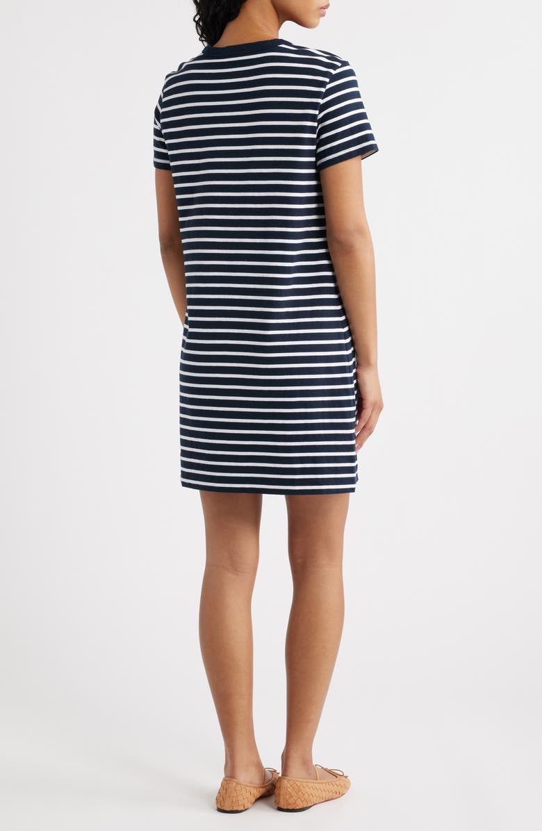 Madewell Stripe T-Shirt Minidress, Alternate, color, Dark Navy White
