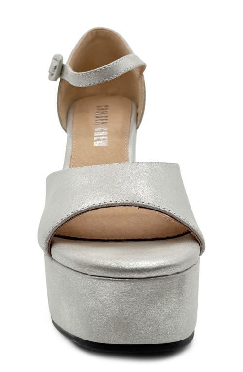 Chelsea Crew Quill Metallic Platform Sandal In Silver Pu
