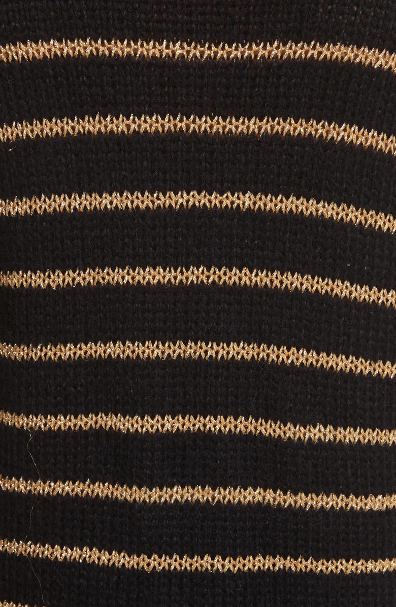 A.L.C. Elisa Metallic Stripe Turtleneck Sweater, Alternate, color, 