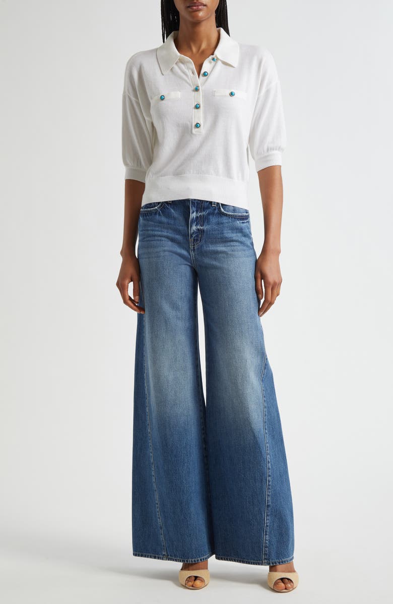 L'AGENCE Beau High Waist Wide Leg Jeans, Alternate, color, Ortega