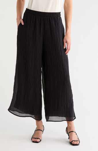 Plissé Pleats Pull-On Wide Leg Pants