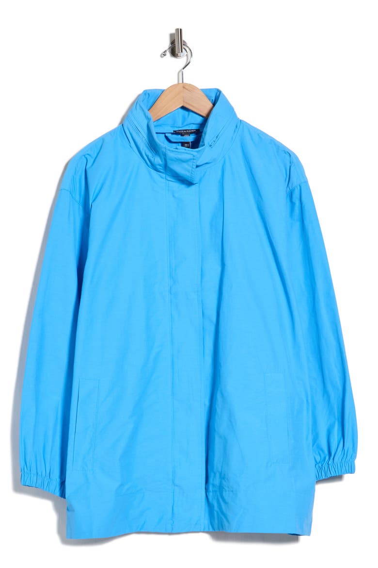 Stand Collar Coat, Main, color, AZURE