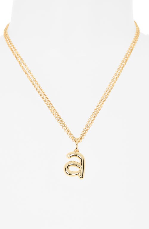 Leith Lowercase Initial Bubble Pendant Necklace In Gold