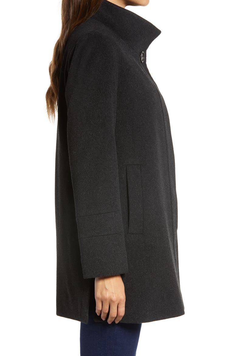 Stand Collar Wool Car Coat (Nordstrom Exclusive), Alternate, color, CHARCOAL