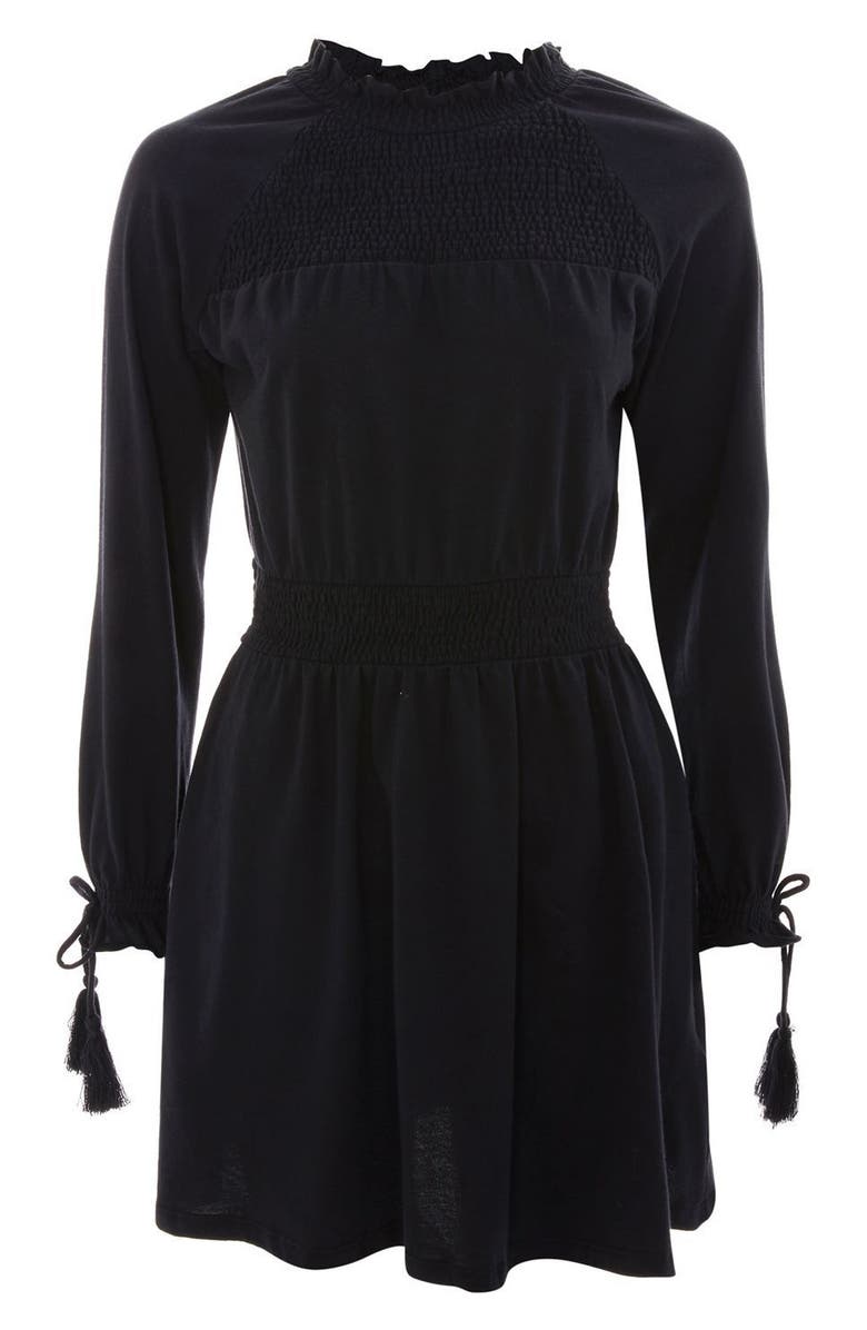 Topshop Ruffle Collar Smock Dress, Alternate, color, 