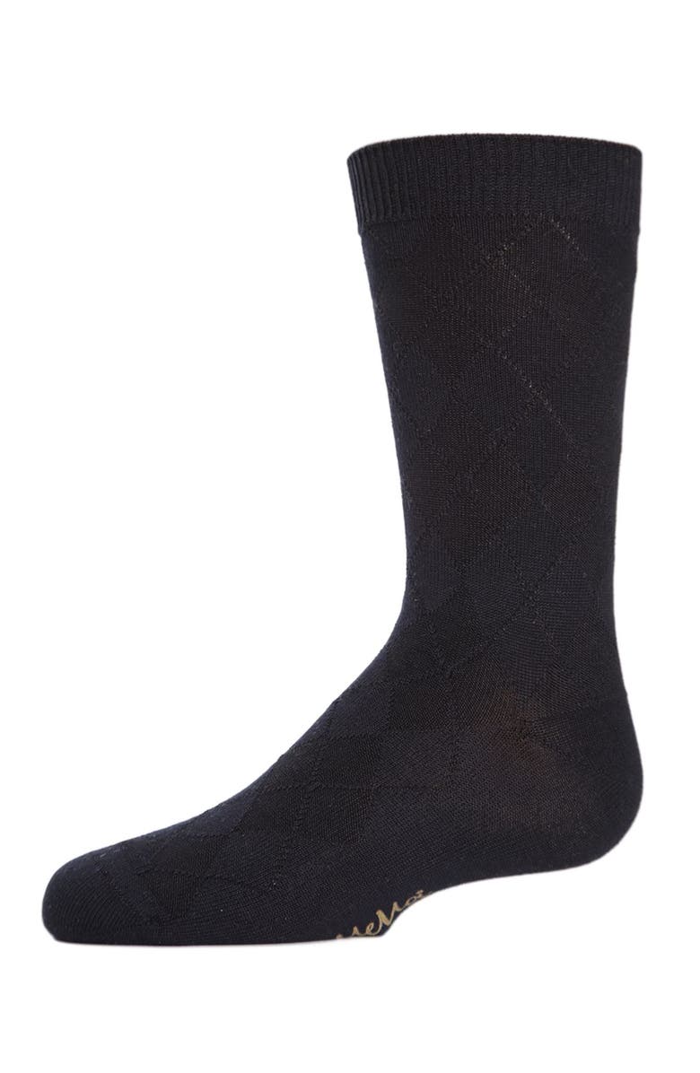MeMoi Awesome Argyle Crew Socks, Main, color, Black