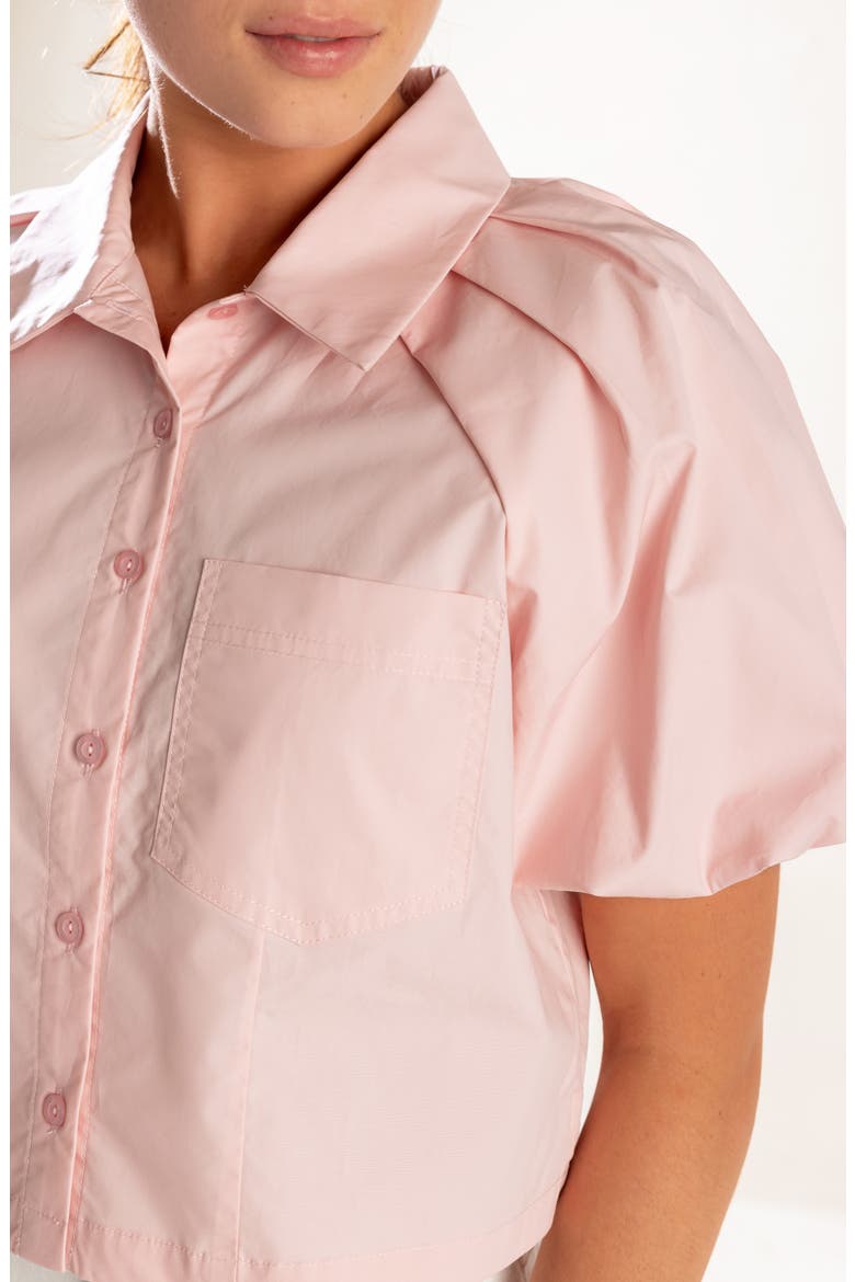 Puff Sleeve Cotton Top, Alternate, color, SOFT PINK