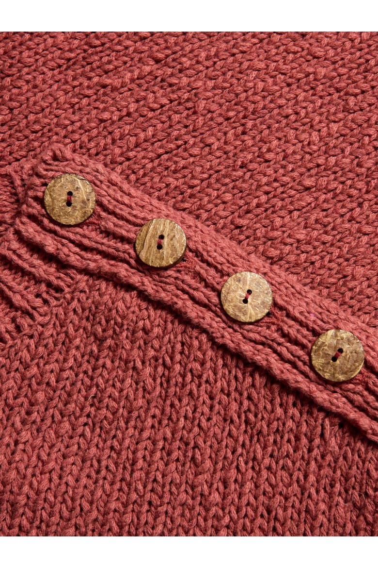 Slub Knit Button Detail Sweater, Alternate, color, Clay