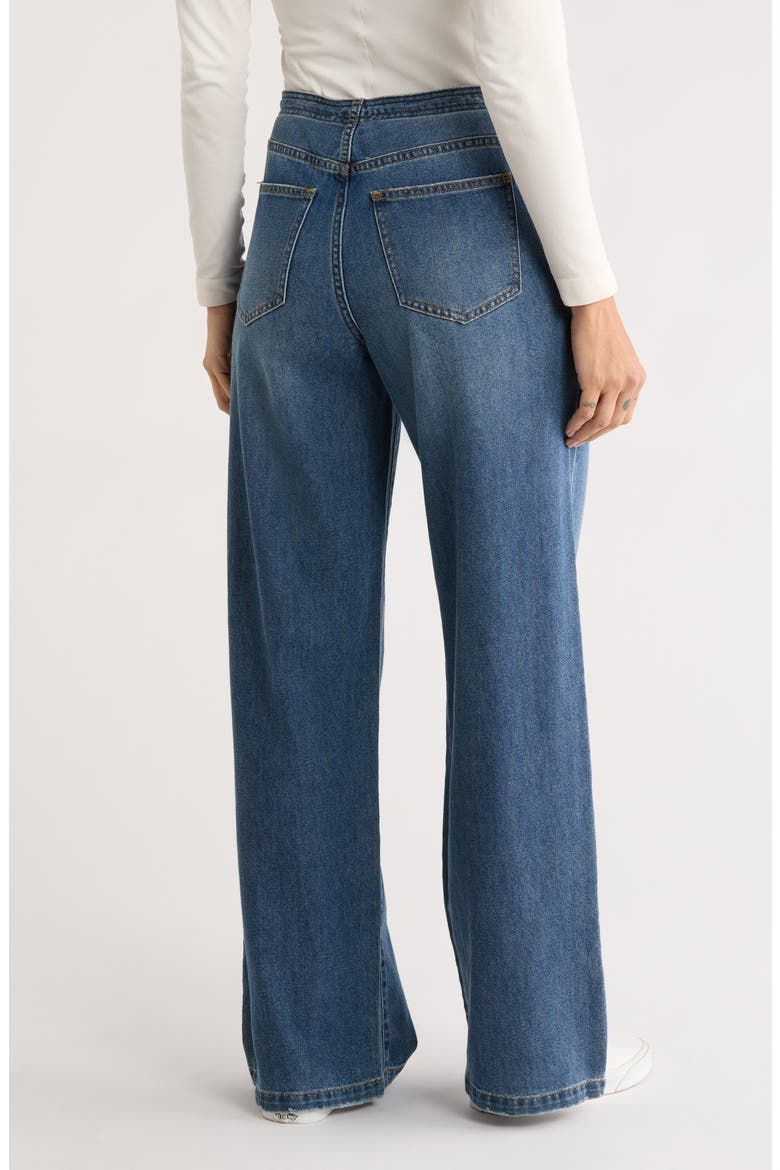 Wide Leg Denim Pants, Alternate, color, BALTIC
