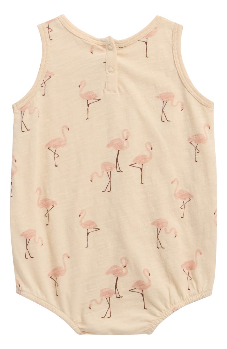 Rylee + Cru Flamingo Print Cotton Bubble Bodysuit, Alternate, color, Shell