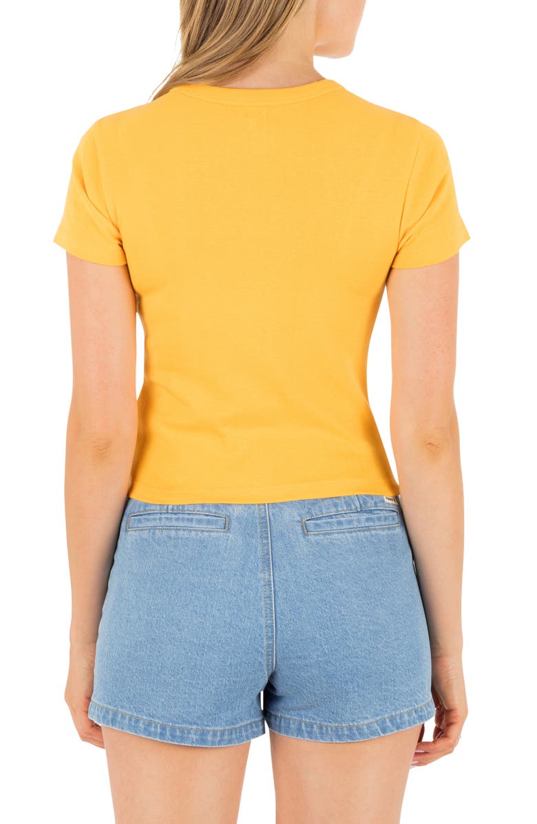 Hurley Poppy Cotton Graphic Baby Tee, Alternate, color, Marigold