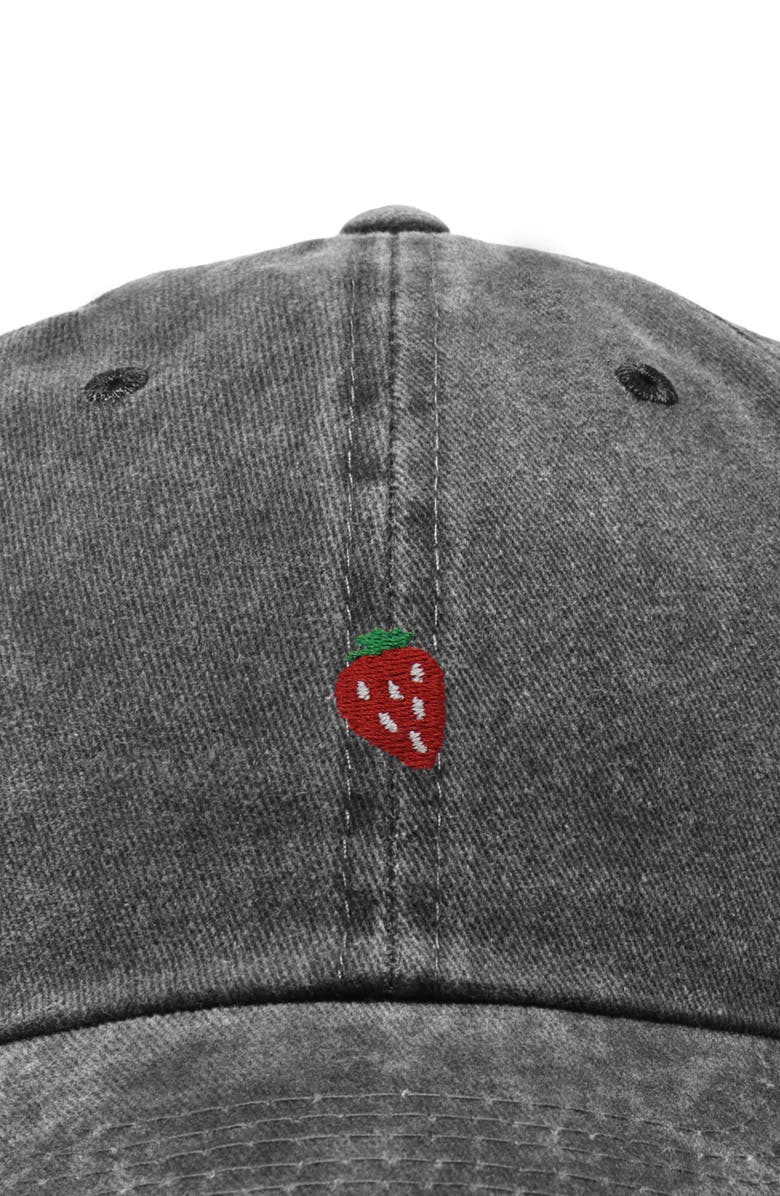 Dalix Lil Strawberry Dad Cap, Alternate, color, Washed Black