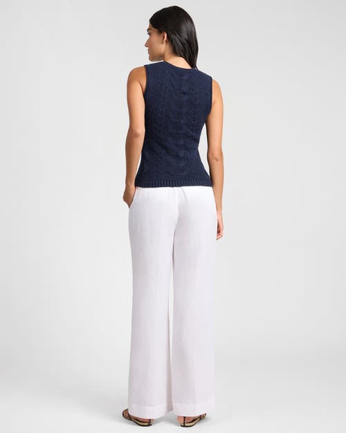 Onia Linen Cable Knit Tank In Blue