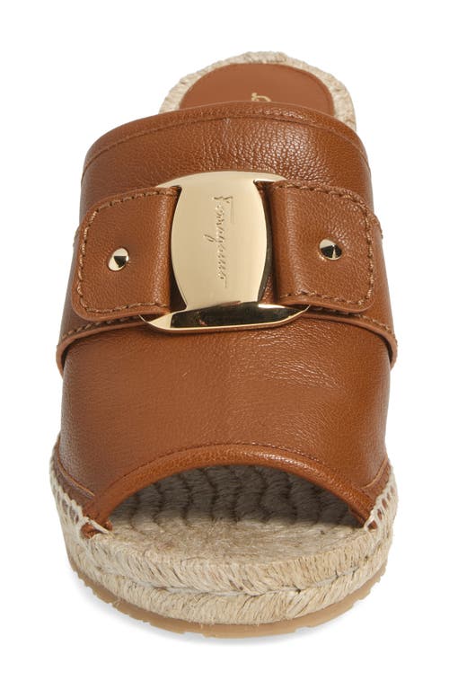 Ferragamo Espadrille Wedge Sandal In Brown
