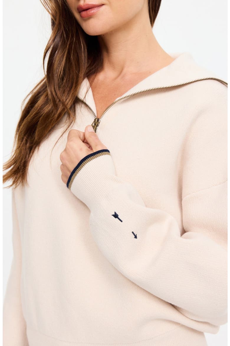 Kairo Half Zip Organic Cotton Sweater, Alternate, color, NATURAL