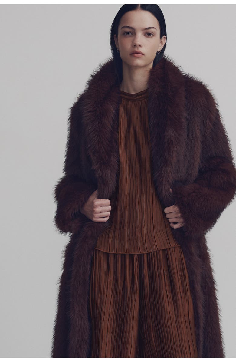 H&M Crinkled Pull-on Trousers, Alternate, color, Brown