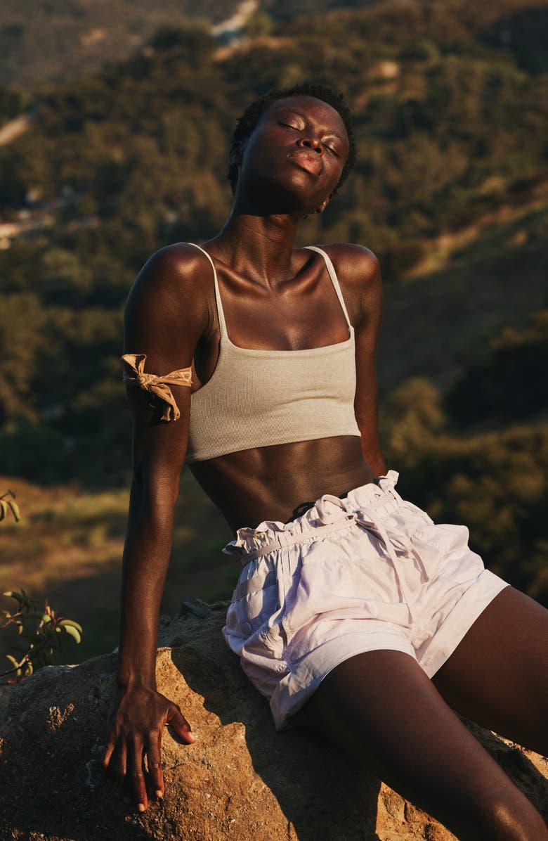 Free People FP Movement Tighten Up Mini Sports Bra, Main, color, Heather Grey