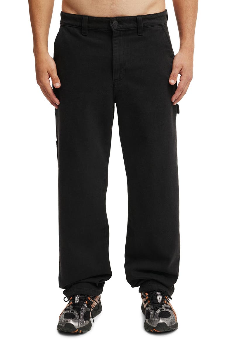 Cotton On Men's Baggy Worker Pant, Main, color, Black