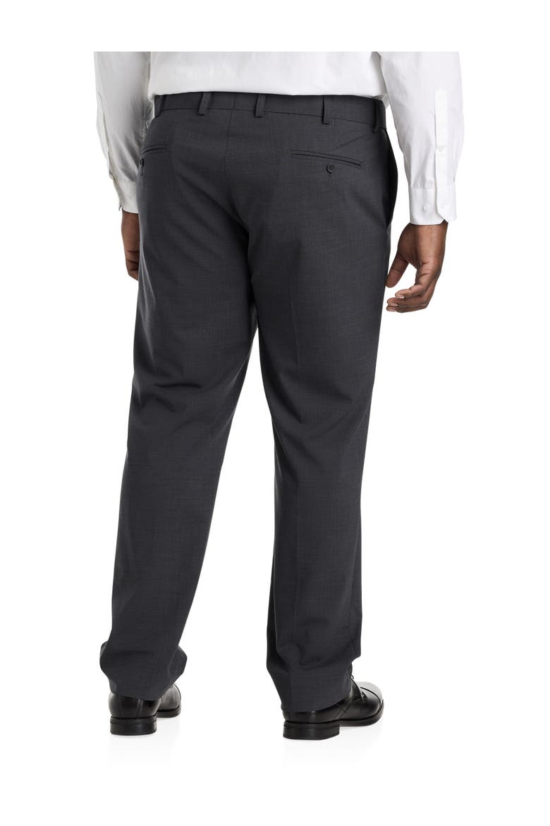 Big & Tall Perfect Fit Waist-Relaxer Flat-Front Suit Pants, Alternate, color, CHARCOAL