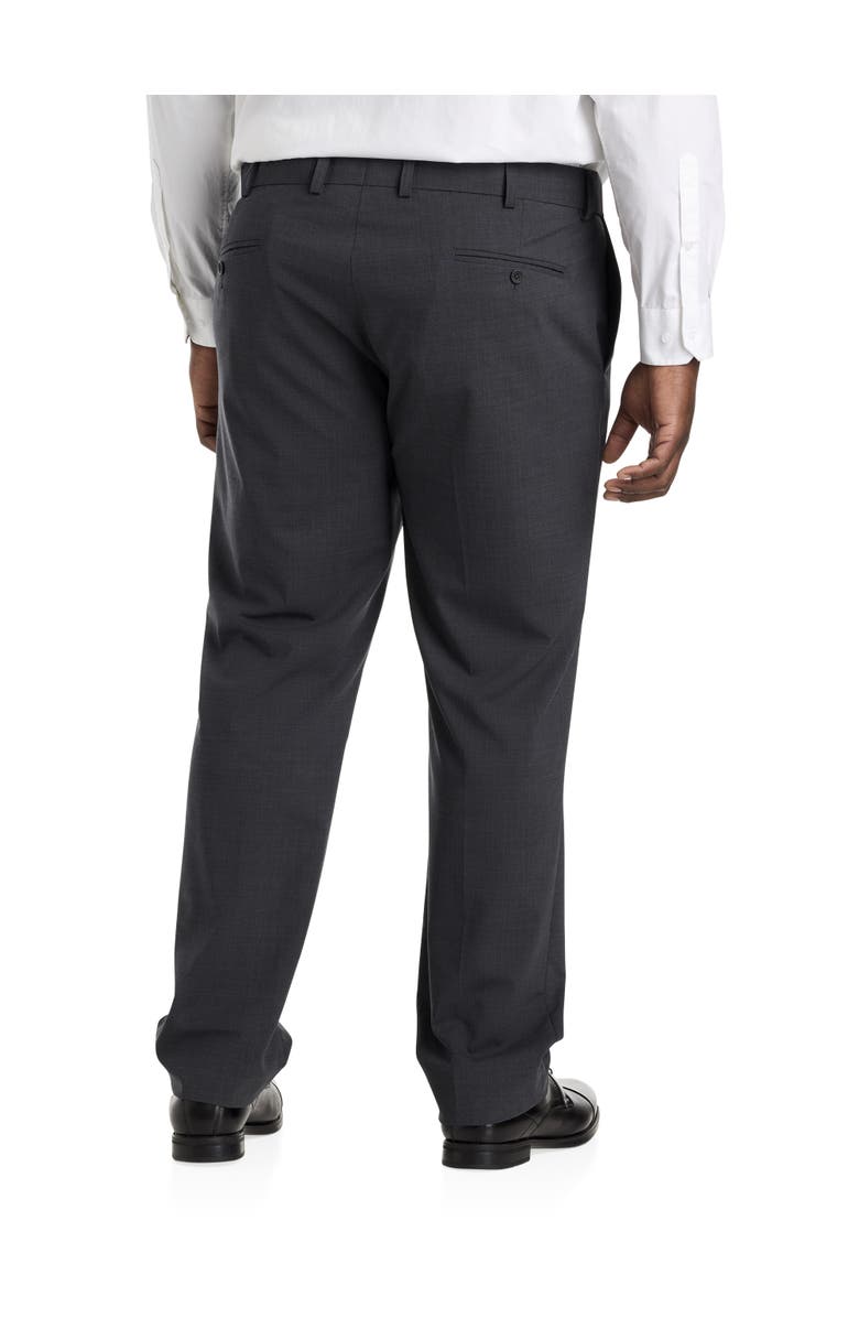 Oak Hill by DXL Big & Tall Perfect Fit Waist-Relaxer Flat-Front Suit Pants, Alternate, color, Charcoal