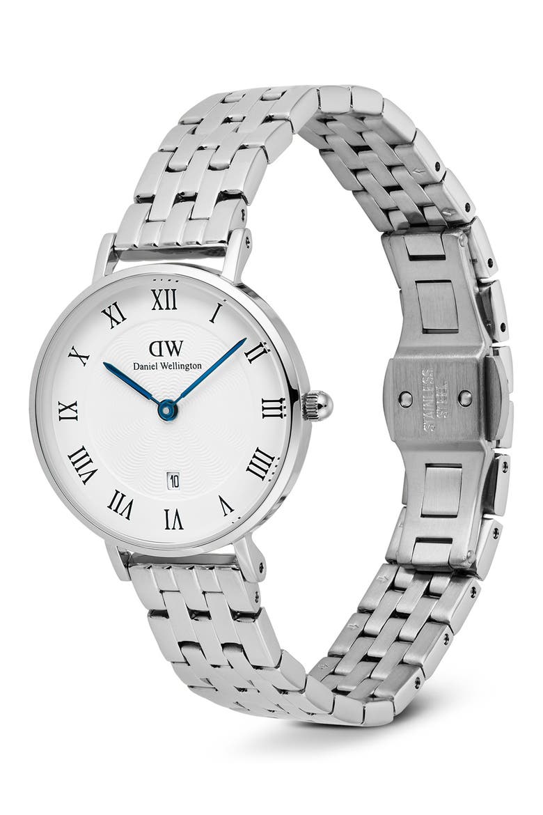 Petite Bracelet Watch, 28mm, Alternate, color, SILVER