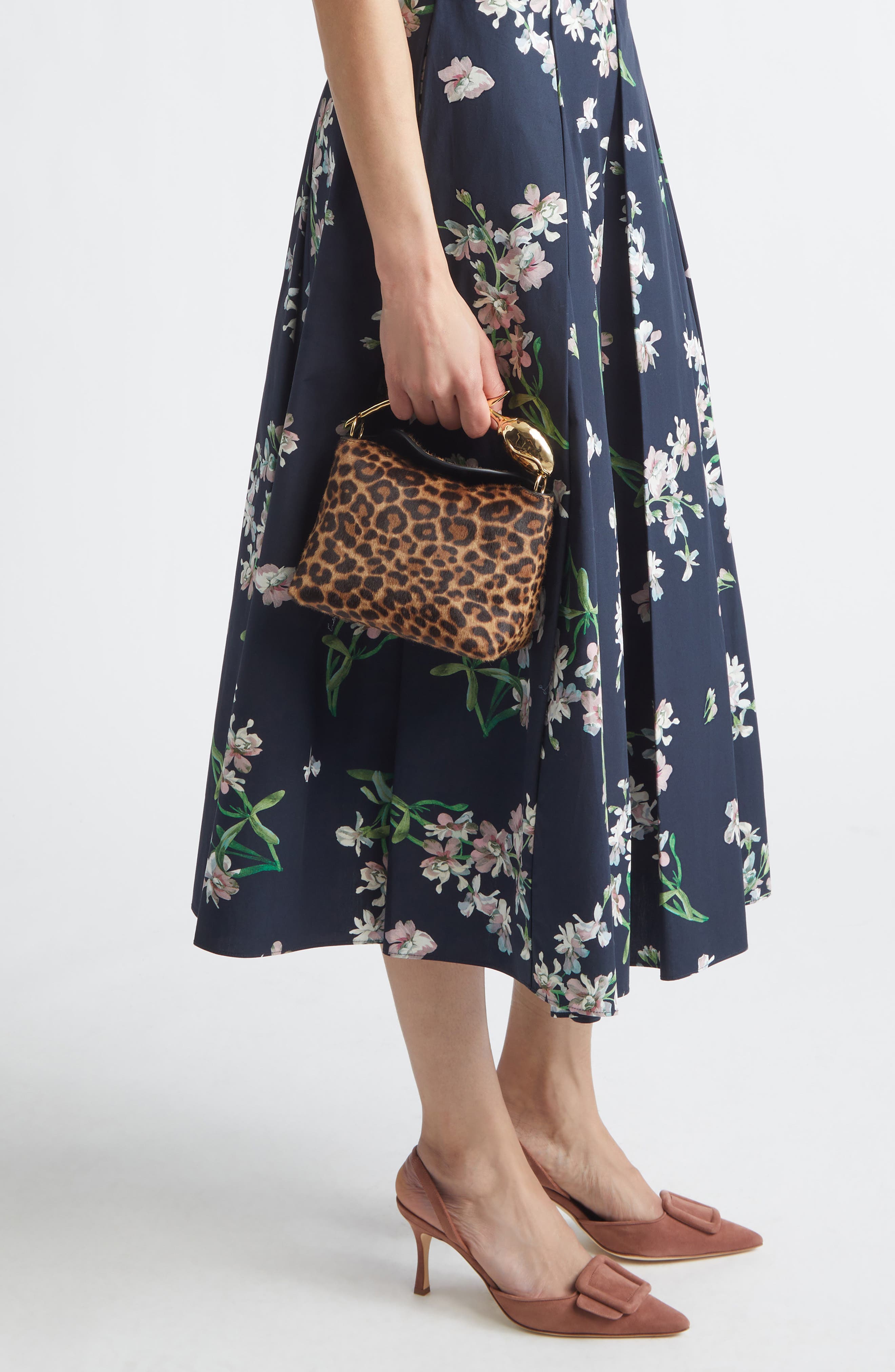 Erdem Mini Bloom Genuine Calf Hair Bag, Alternate, color, Leopard